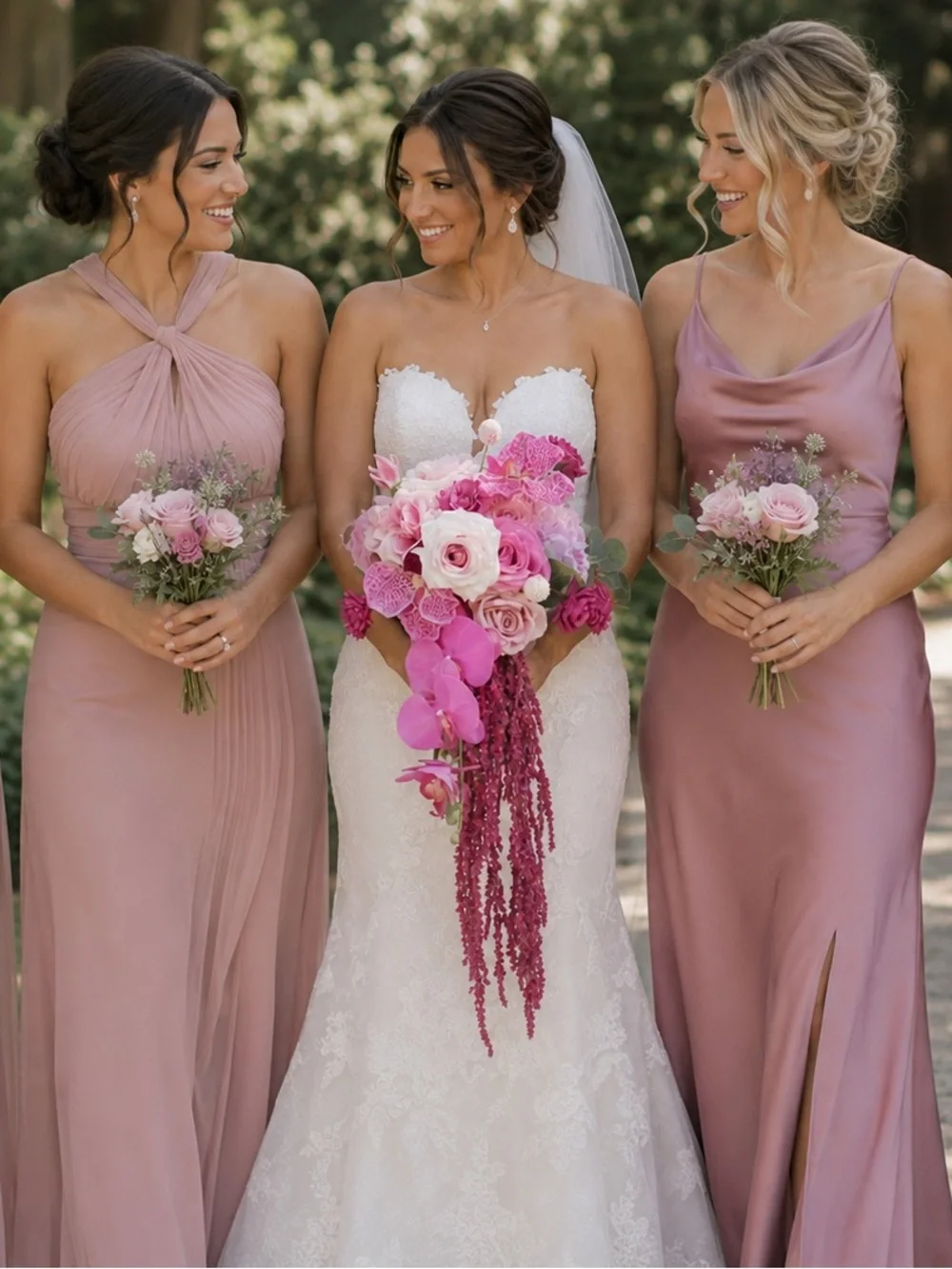 Elegant Pink Faux Floral Bouquet Bridal